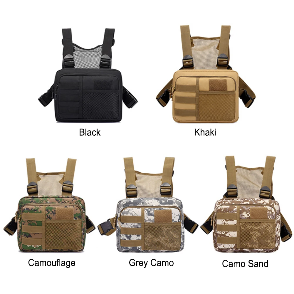 Borsa per gilet tattico Streetwear Funzionalità Borsa per il petto Moda portatile multifunzionale multitasche impermeabile per viaggi in corsa