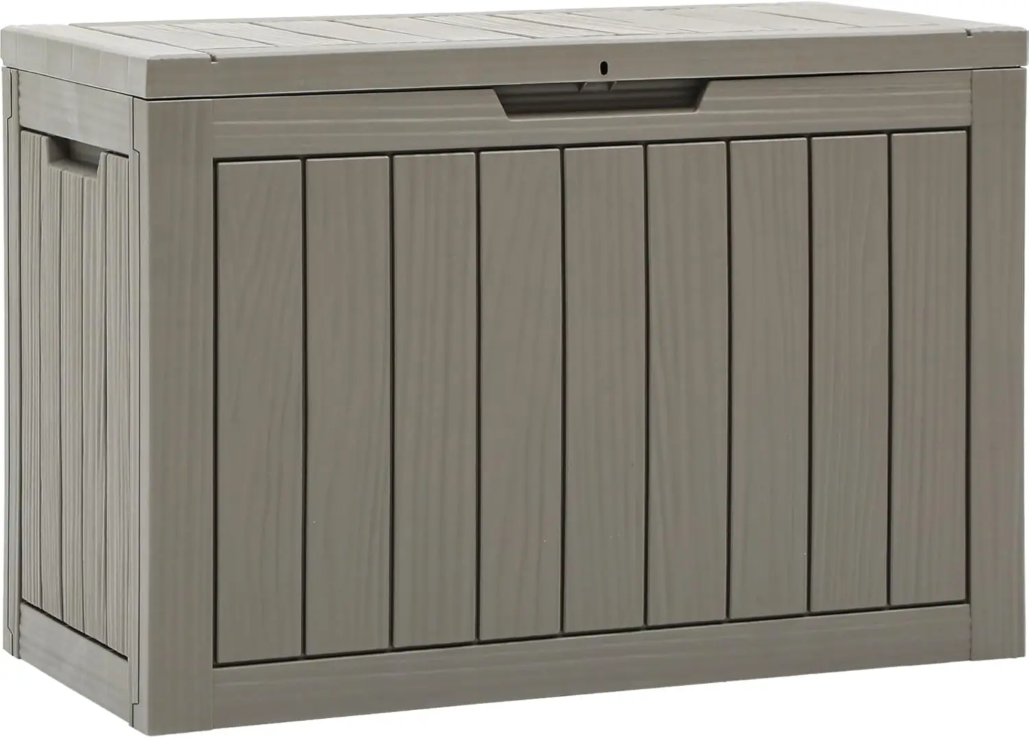 45 Gallon Deck Box, Outdoor Storage Box for Patio Cushions and Garden Tools, Lockable with Handles, Brown