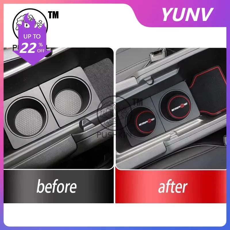 YUNV For Trumpchi GAC Empow New DODGE Attitude GT Anti-Slip Gate Slot Mat Non-Slip Door Groove Pad Interior Decoration Accessori
