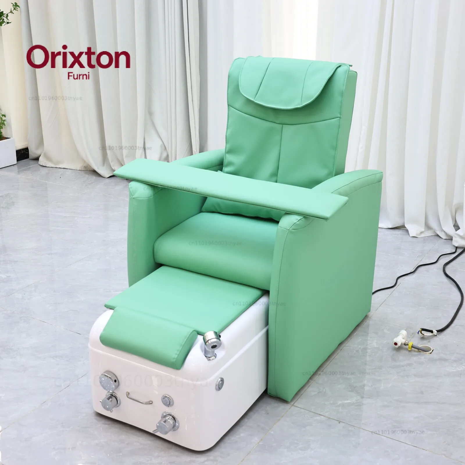 Professional SPA Center Foot Bath Chair, Automatic Massage Nail Art Sofa with Soaking Basin, Nail Salon Furniture, Customization
