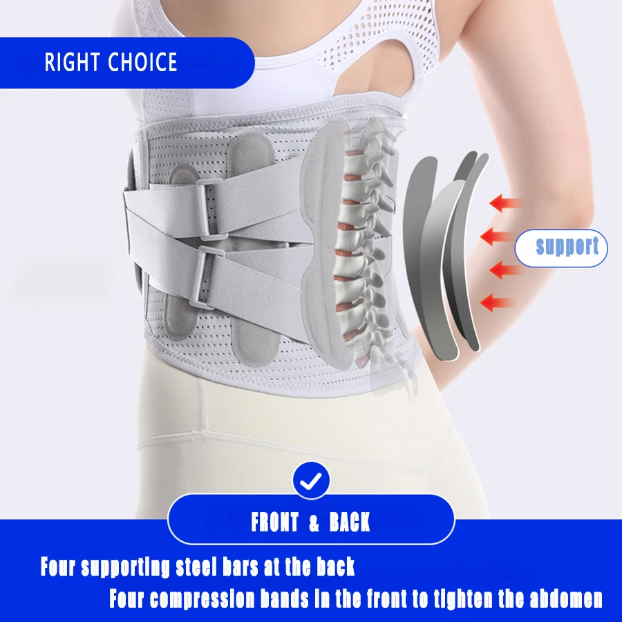 Tutore per la schiena Cintura di supporto per la schiena regolabile Tutore per la parte bassa della schiena traspirante per cintura di supporto lombare per alleviare il dolore alla schiena