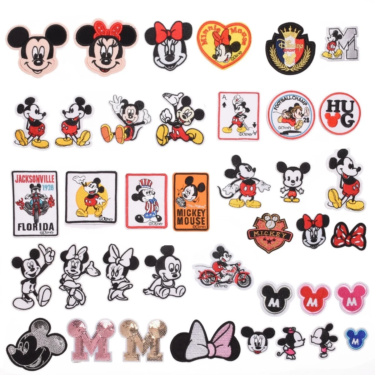 

11/39Pcs Disney Cartoon Mickey Mouse Minnie Iron on Embroidered Patches Adhesive for Sewing Child Clothing Jeans Applique Decor