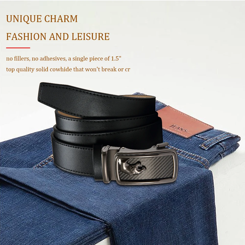 حزام رجالي من الجلد الطبيعي للرجال، أحزمة أوتوماتيكية، حزام خصر قابل للتعديل، أحزمة عمل