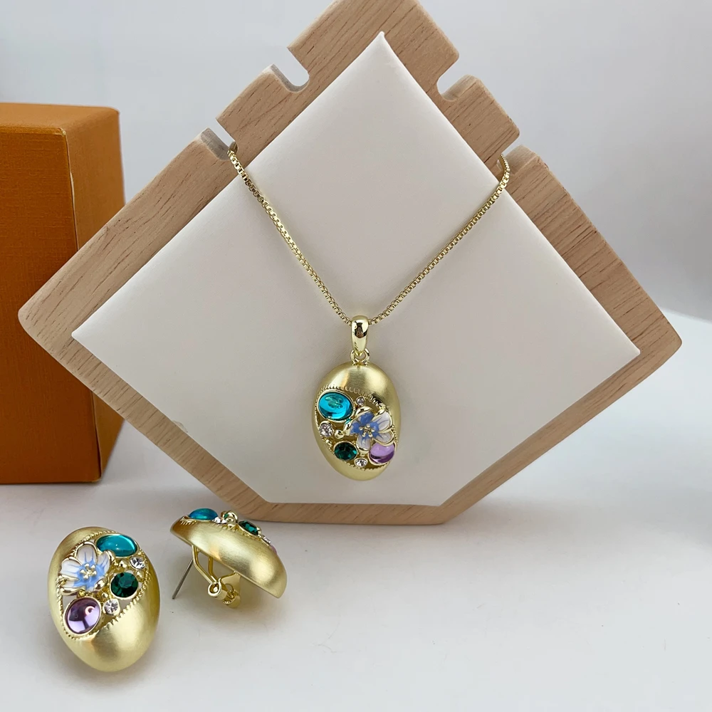 

Yuminglai Beautiful Stone Simple Pendant with Earrings for Women Everyday Use Jewelry KY25129