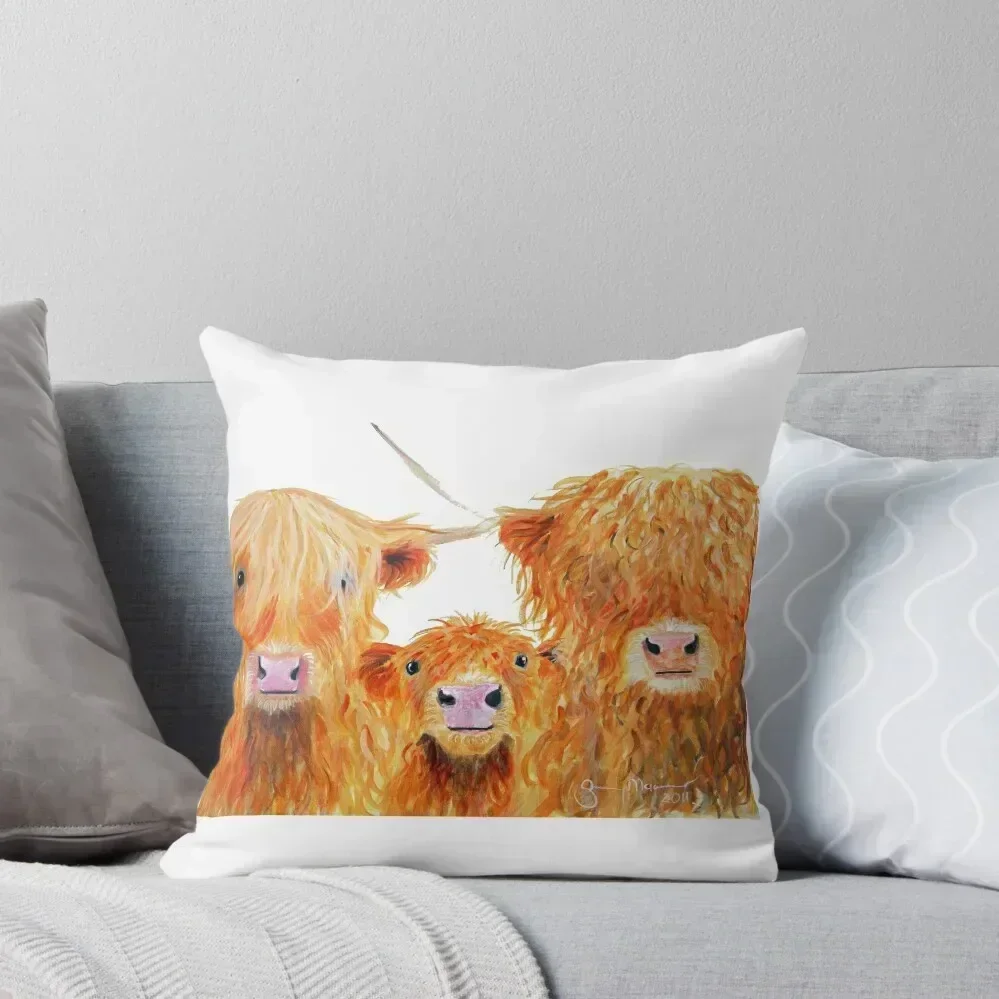 

WE 3 COOS HiGHLaND CoWS by SHiRLeY MacARTHuR Throw Pillow christmas decorations 2025 luxury covers pillow