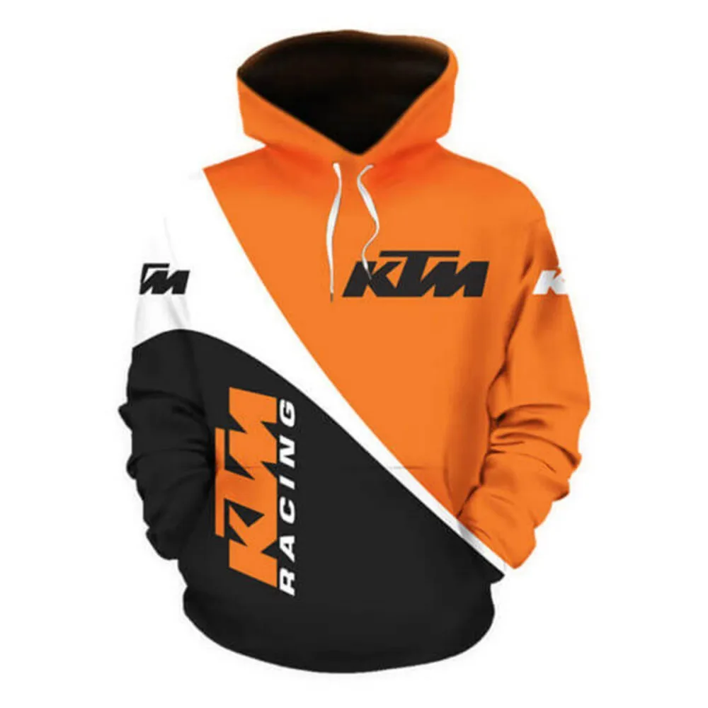 Nueva moda, diseño impreso, manga larga, cómodas, Unisex, sudaderas con cordón, motociclismo, KTM, jerseys deportivos con capucha