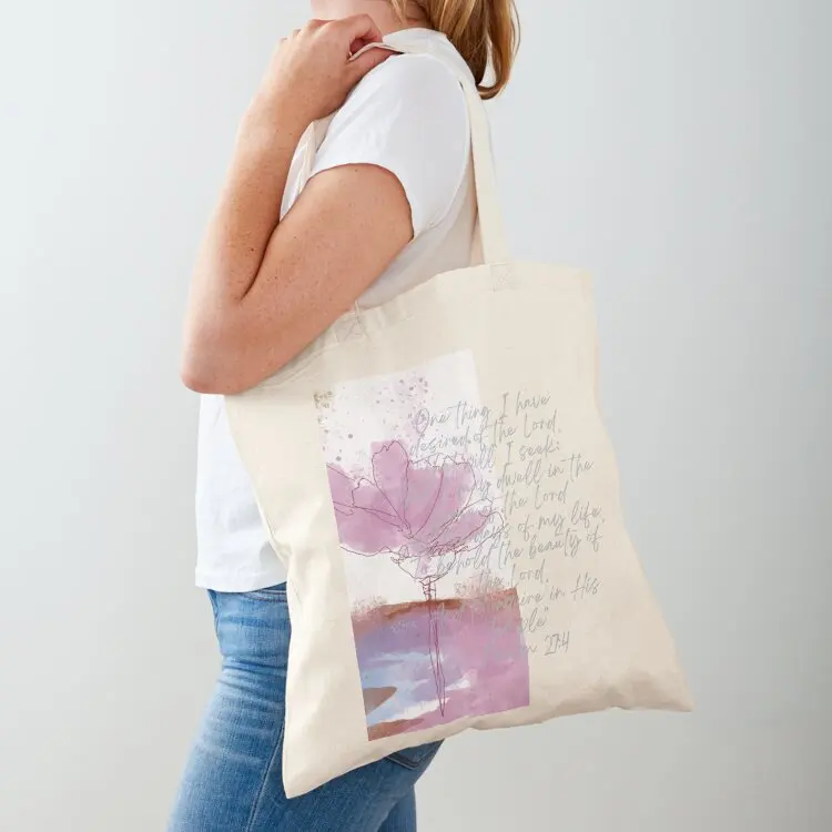 

One Thing Psalm 27:4 Devotional Art, Prayer Pillow Tote Bag handbag Lady bags Women's tote bag