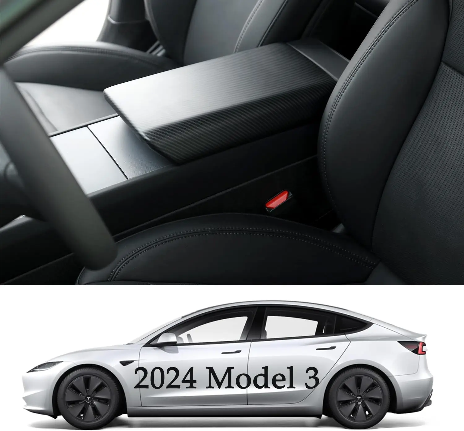 

Защитный чехол подлокотника центрального управления для Tesla New Model 3+ Highland 2024, чехол из АБС-пластика, автомобильные аксессуары