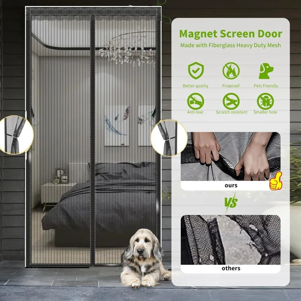 Magnetic Screen Door Net Anti Mosquito Household Ventilation Curtain Magnetic Net Automatic Closing Mesh For Kitchen Living Room