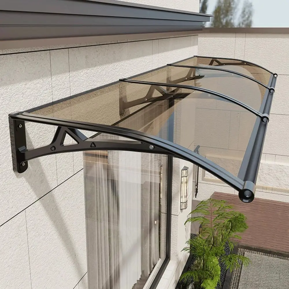 

Навес для входной двери или окна, наружный, с кронштейнами, защита от УФ-излучения и дождя, прочный, из полимерного материала, для входа, балкона, гаража