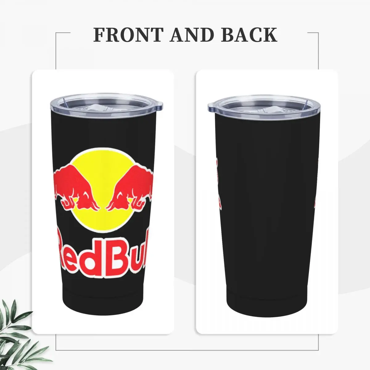 Double-Bull Racing Stainless Steel Tumbler RB Travel Coffee Mug With Straws and Lid Large Custom Mugs Cup Cold Hot Water Bottle