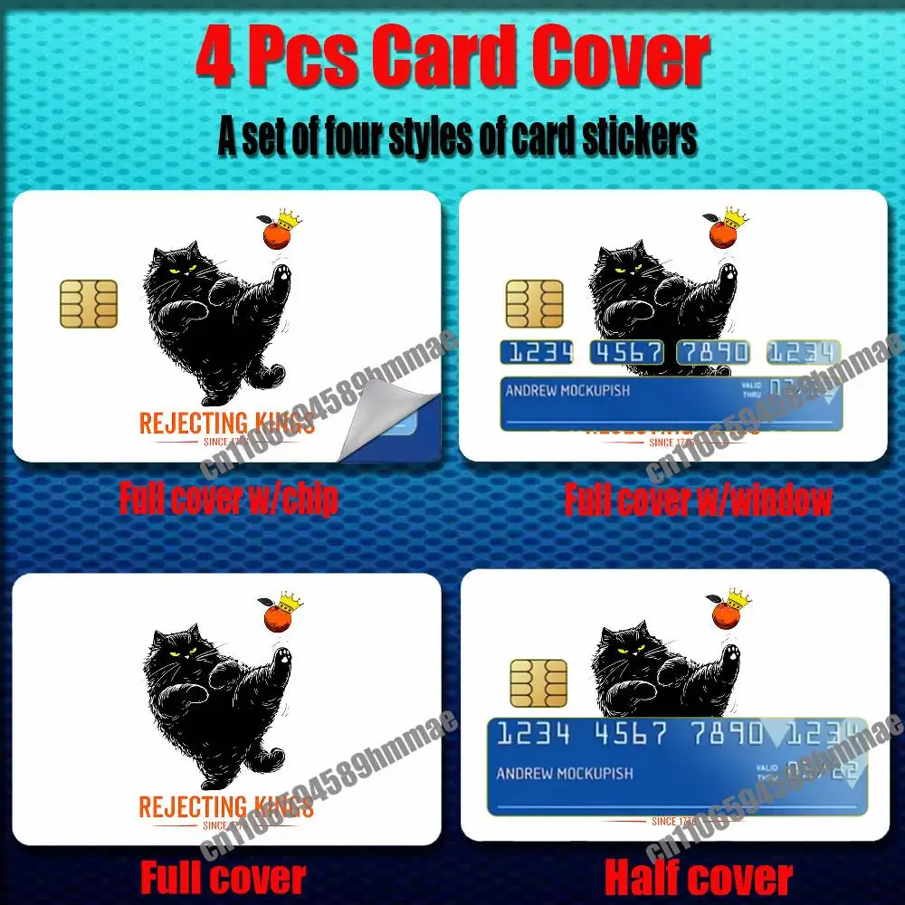 

For Rejecting Kings Since 1776 Patriotic USA Sticker Paper Skin ID Bank Credit Metro Self-adhesive Card Cover Decoration