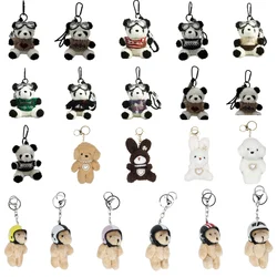 Cartoon Cute Bear Bag Charm Keychain Plush Pendant for Women's Bag and Keys Lovely Panda Rabbit Shaped Exquisite Luggage Pendant