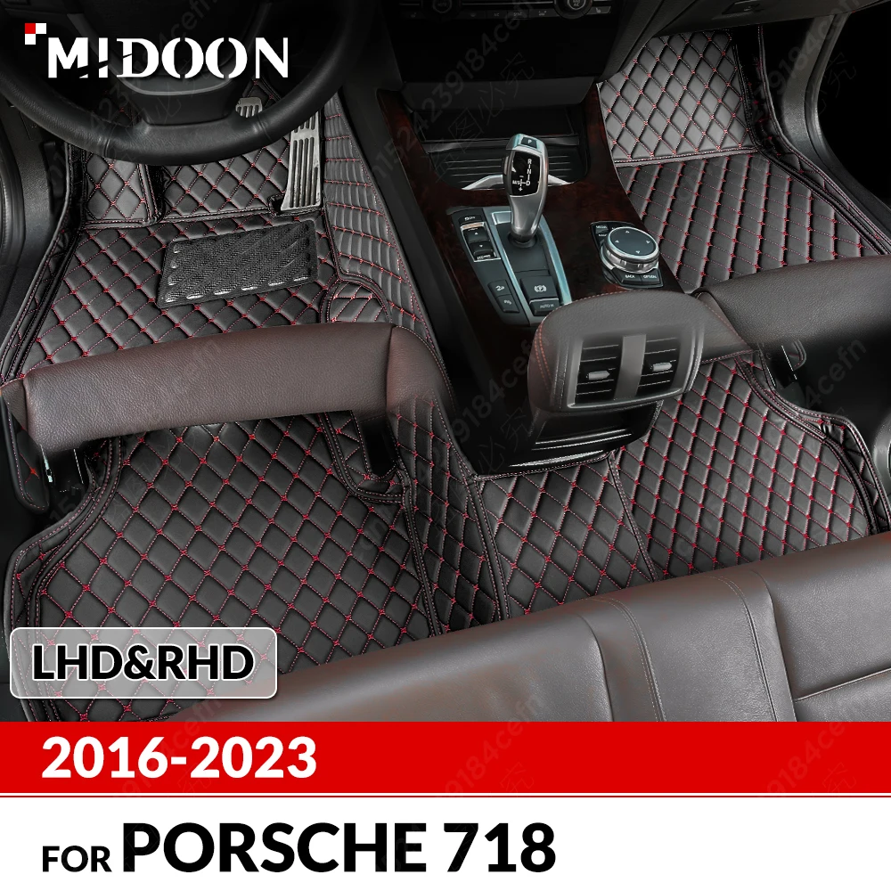 

Автомобильные коврики для Porsche 718 2016-2023 2022 21 20 19 18 17 Пользовательские автомобильные подушечки для ног автомобильный ковер чехол аксессуары для интерьера