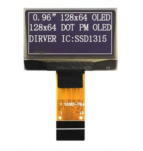 IPS 0,96 дюймов 14PIN SPI белый PM OLED экран SSD1315 Привод IC 128*64