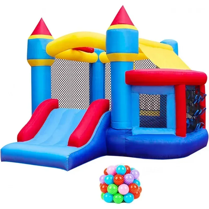 Inflatable Bounce House, Bouncy for Outdoor,  Kids with Jumping Ball Pit & Bask