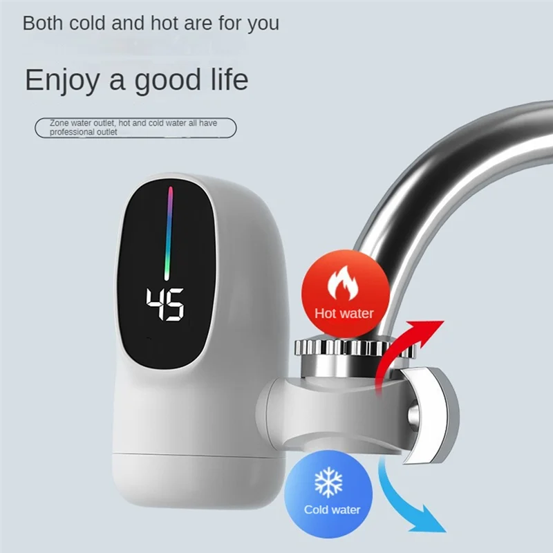 3000W Instant Electric Hot Water Heater Faucet Digital Display Heating Tap Water Heater for Bathroom Faucet EU Plug