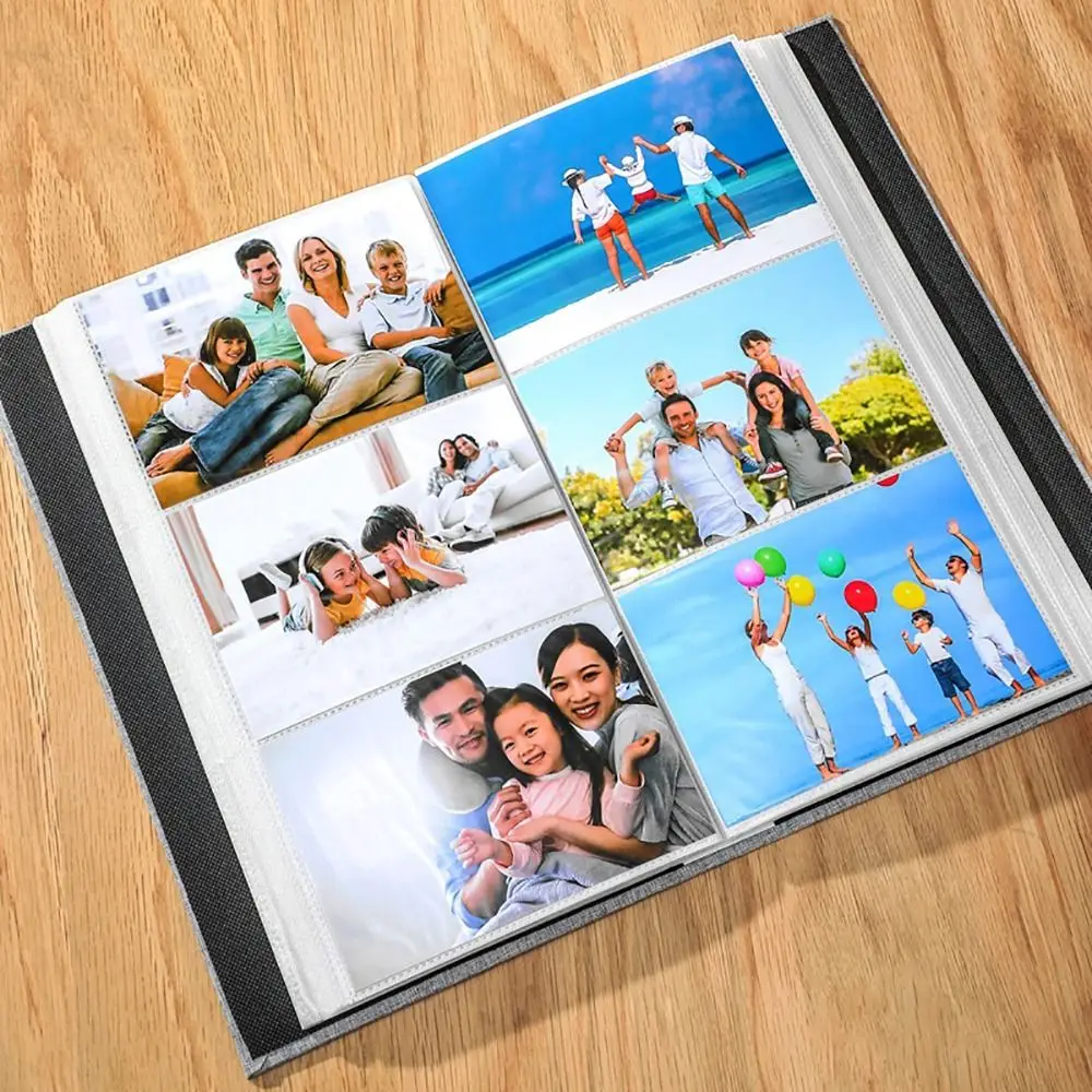 1Pcs 300 Pockets Linen Photo Album Slip-in Interleaf Type 6 inch Photo Storage Book Picture Albums