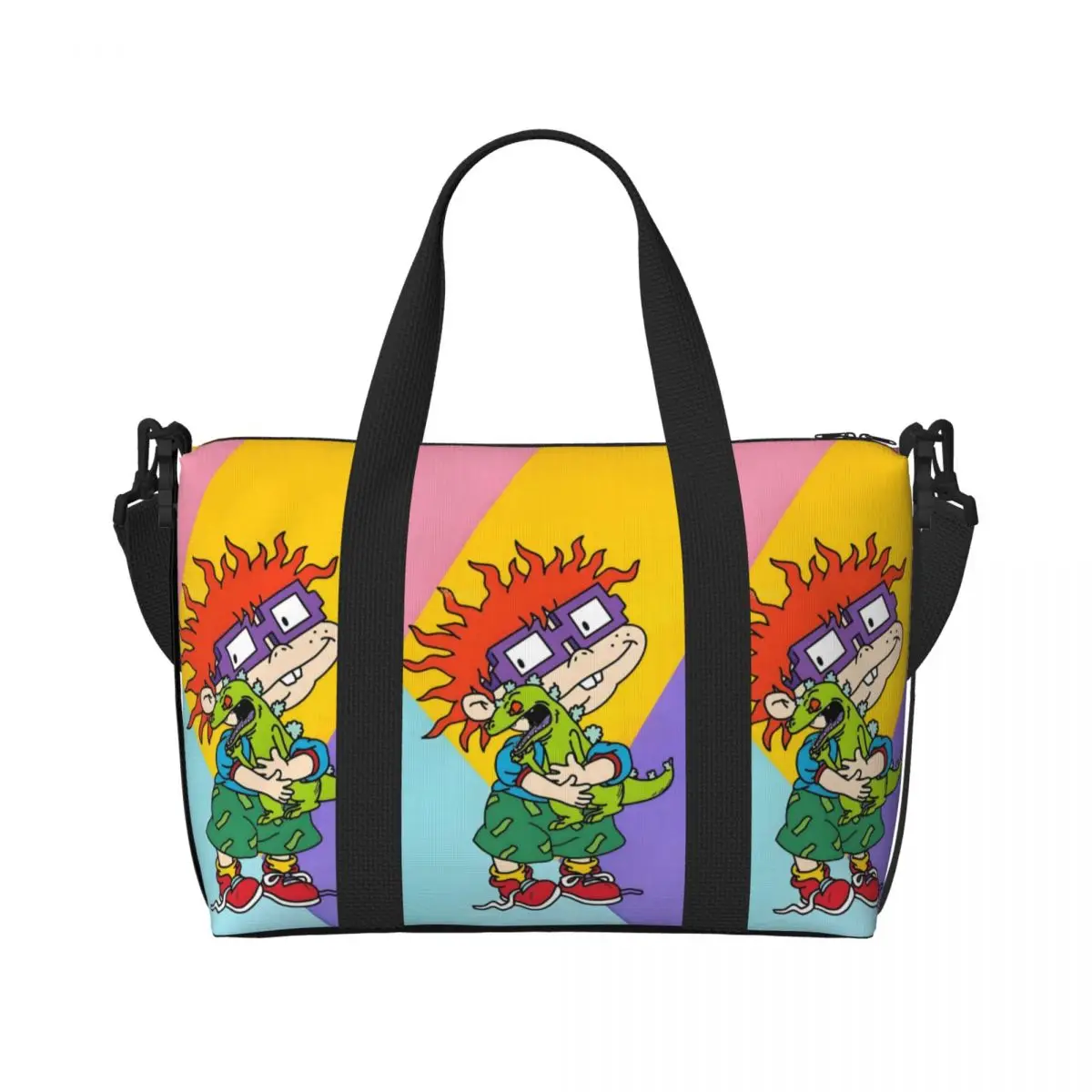 

Пляжная большая сумка на заказ R-Rugrats, женские милые мультяшные сумки с большим отделением для спортзала, пляжные дорожные сумки