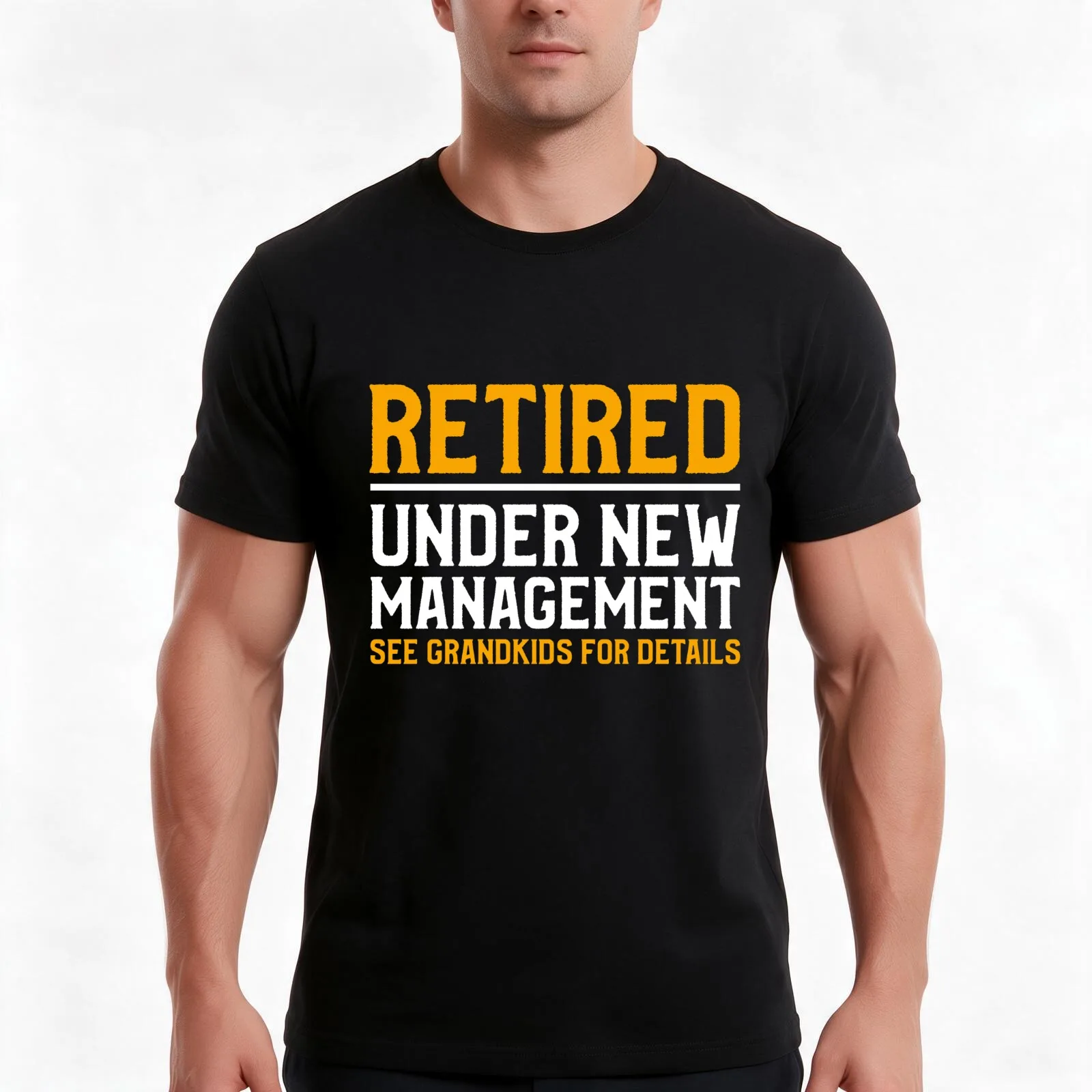 Retired Under New Management See Grandkids For Details Retirement T-Shirt, Summer Casual Cotton Tee, Oversized Streetwear Tops
