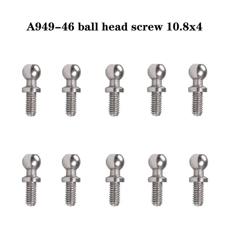 For Wltoys A949 A959 A969 A979 RC Car Parts 10Pcs Screws A949-46 Ball Head Screw Set 10.8*4mm Screw