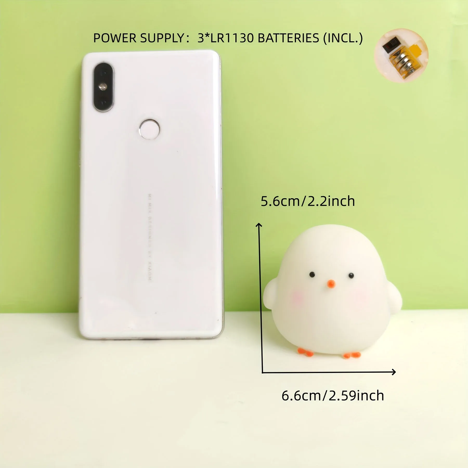 1pc Creative Cartoon Chicken Night Light, Bedside Bedroom Led Night LightBattery Version Charging Night light