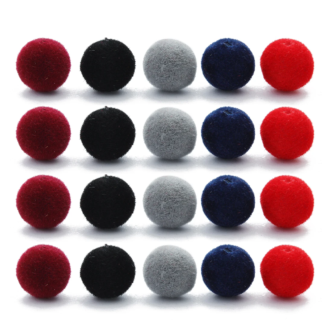 100pcs/lot Deep Color Velvet Surface Resin Beads Round Loose Spacer Beads For Jewelry Making DIY Bracelet Necklace Accessories