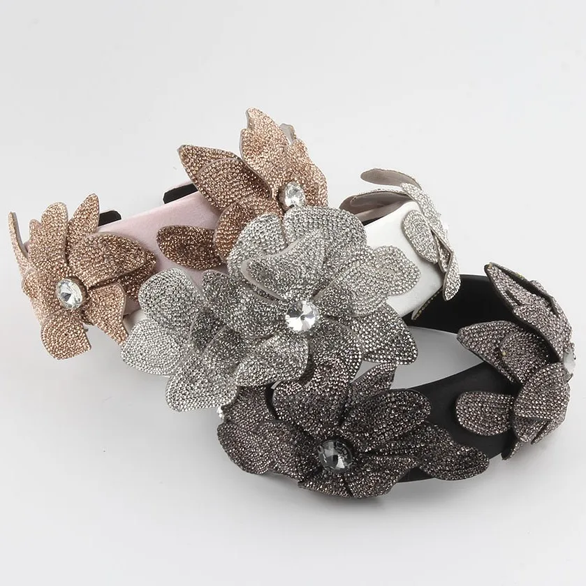 

Black White Pink Crystal Baroque Hairbands Handmade Bridal Hair Jewelry Leaf Headbands Boho Tiaras For Women Wedding Party