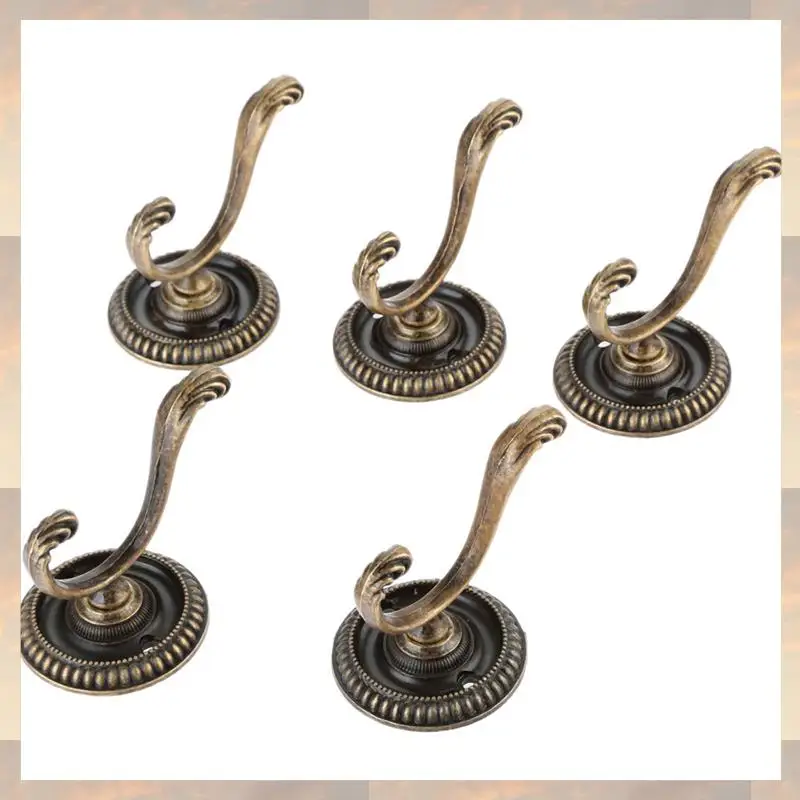 

Flash Trend 30Pcs Antique Door Hanger Hooks Vintage Bathroom Wall Hanger Hats Bag Keychain Zinc Alloy Hook With Screws 5.4Cm