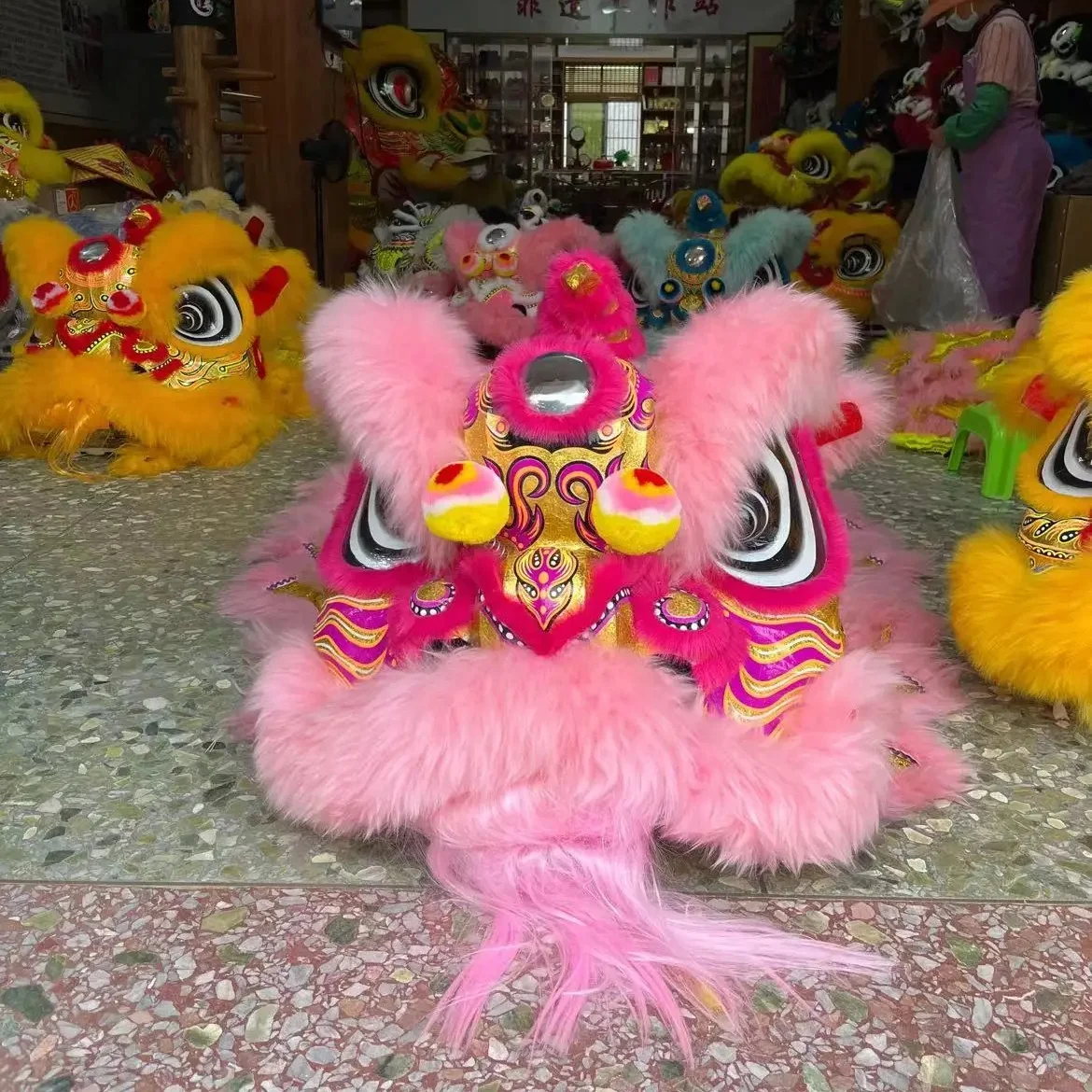 Hand Craft Lion Dance Normal Size China Two People Performance Lion Dance Costume Chinese Culture Dancing Lion