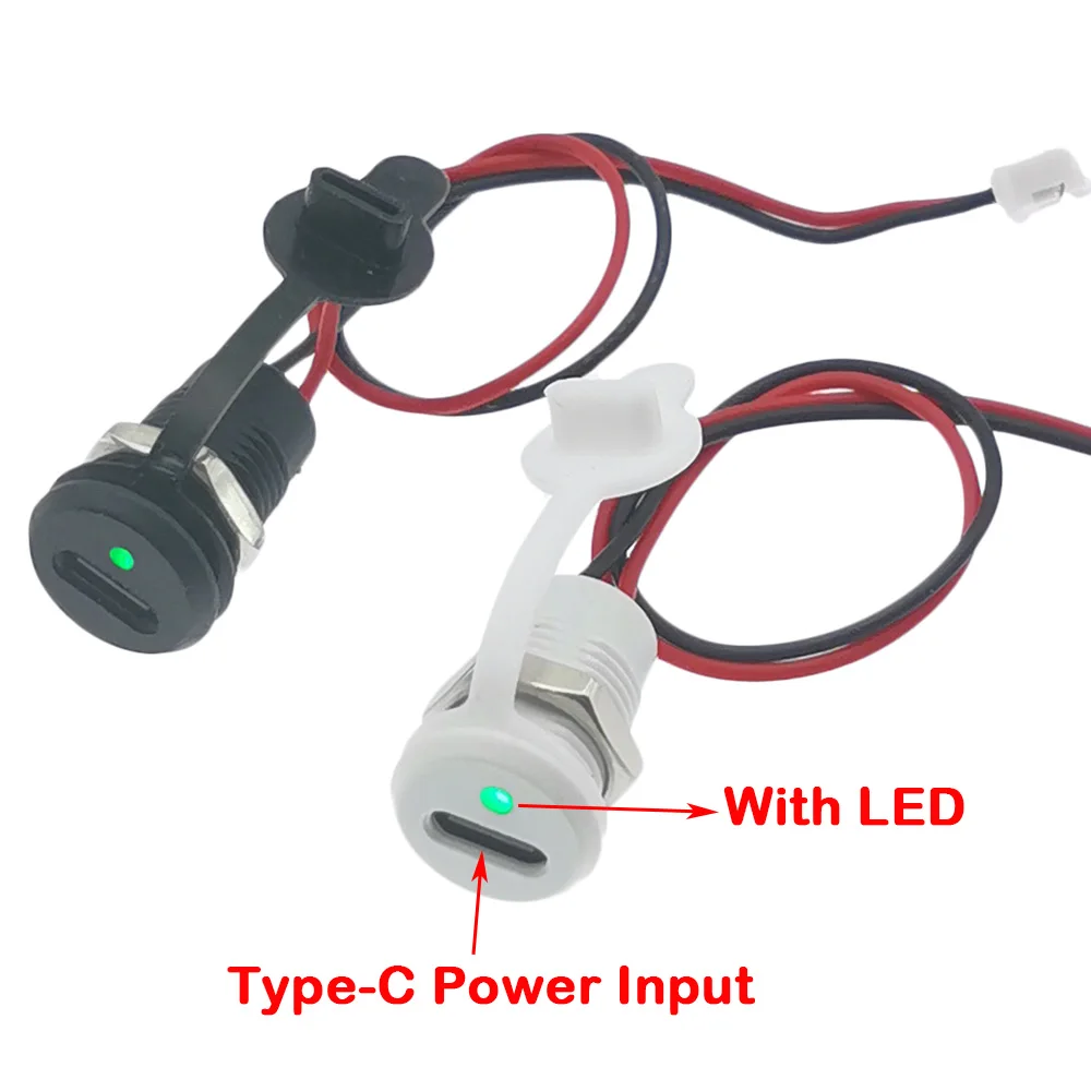 1-8szt Gniazdo ładowania USB typu C 1,5A typu wejściowego z nakrętką M11 Wodoodporna nasadka Port zasilania USB-C Złącze żeńskie TYPE-C