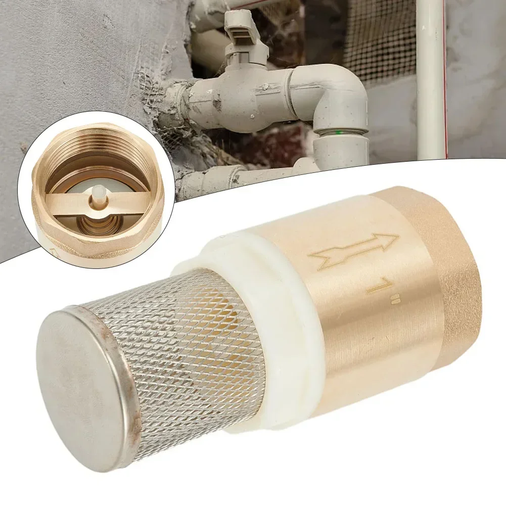 1 Inch Internal Thread Brass Foot Valve Stainless Steel Basket Suction Basket DN25/25mm With Check Valve Hardware Fitting