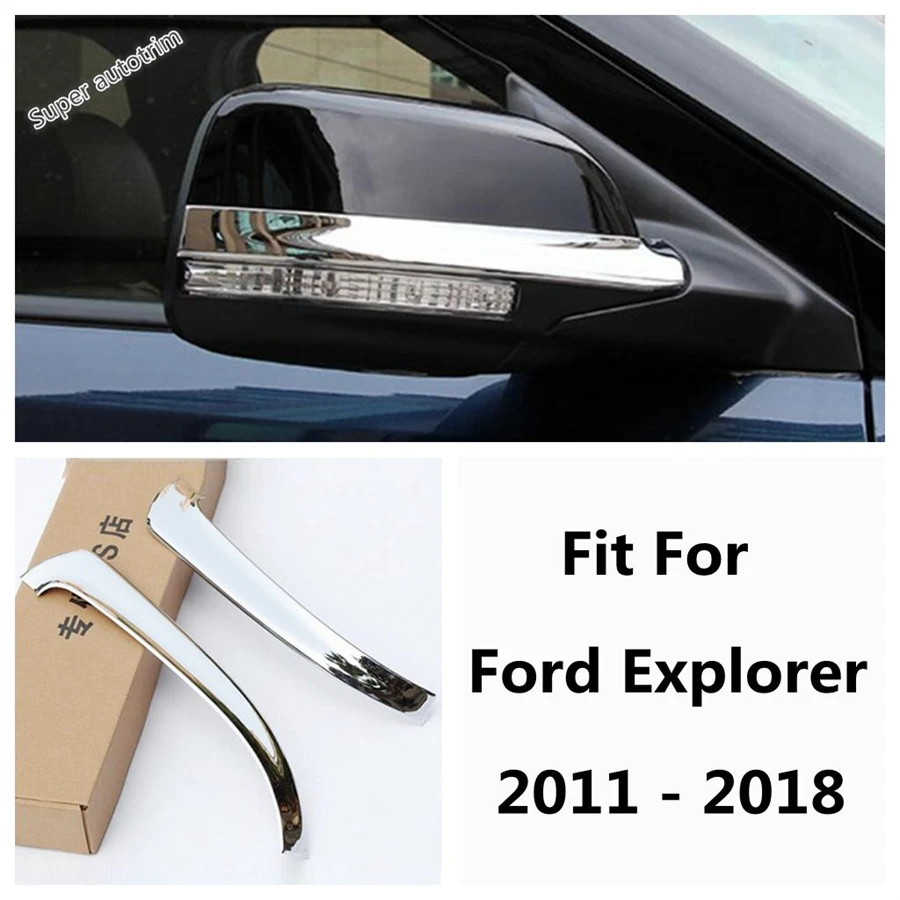 

Car Side Rearview Mirror Rubbing Strip Decoration Protect Cover Trim For Ford Explorer 2011 - 2018 Chrome Exterior Accessories