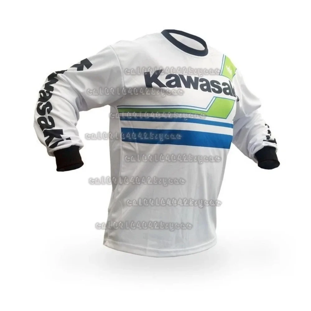 

Kawasaki быстросохнущая дышащая мотоциклетная рубашка с длинными рукавами, новая летняя тонкая конструкция, удобная одежда для верховой езды для мотоциклов