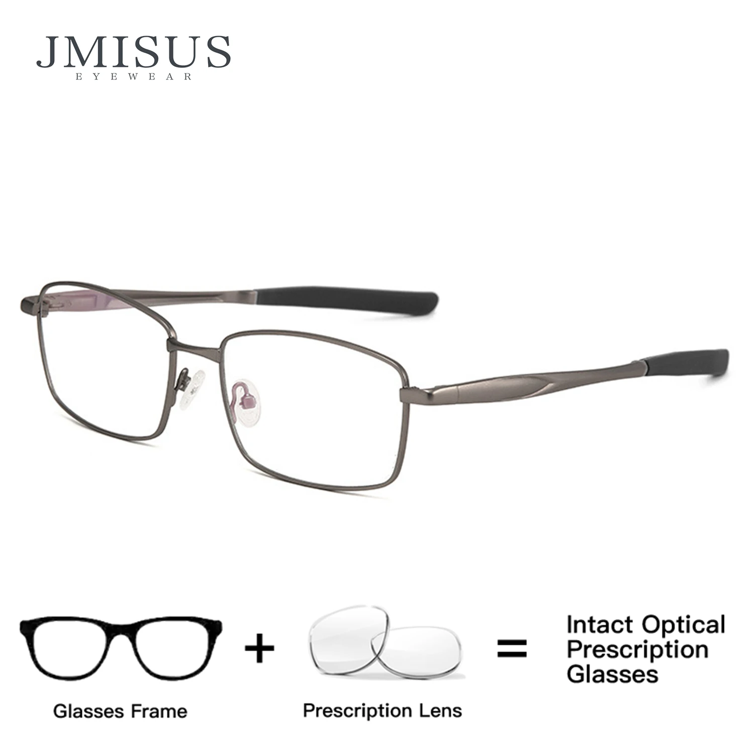 JMISUS Sports Square – Lunettes progressives en métal de haute qualité pour homme, anti-lumière bleue, rectangulaires, multifocales, sur ordonnance