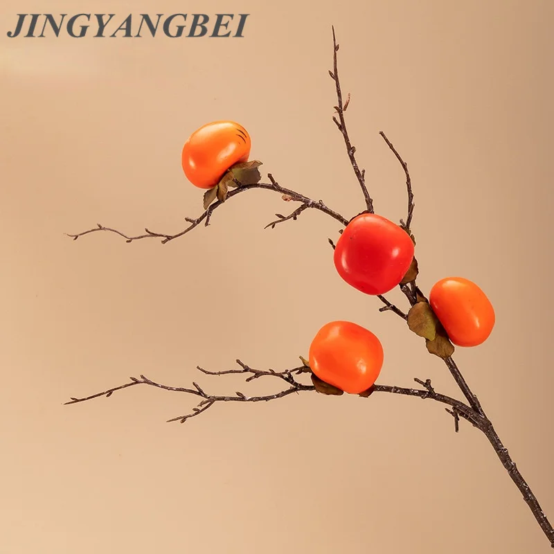 Artificial Persimmon Orange Foam Fruit Berries Branches Home Wedding Multiple Artificial Fruit Imitatio Christmas Decorations