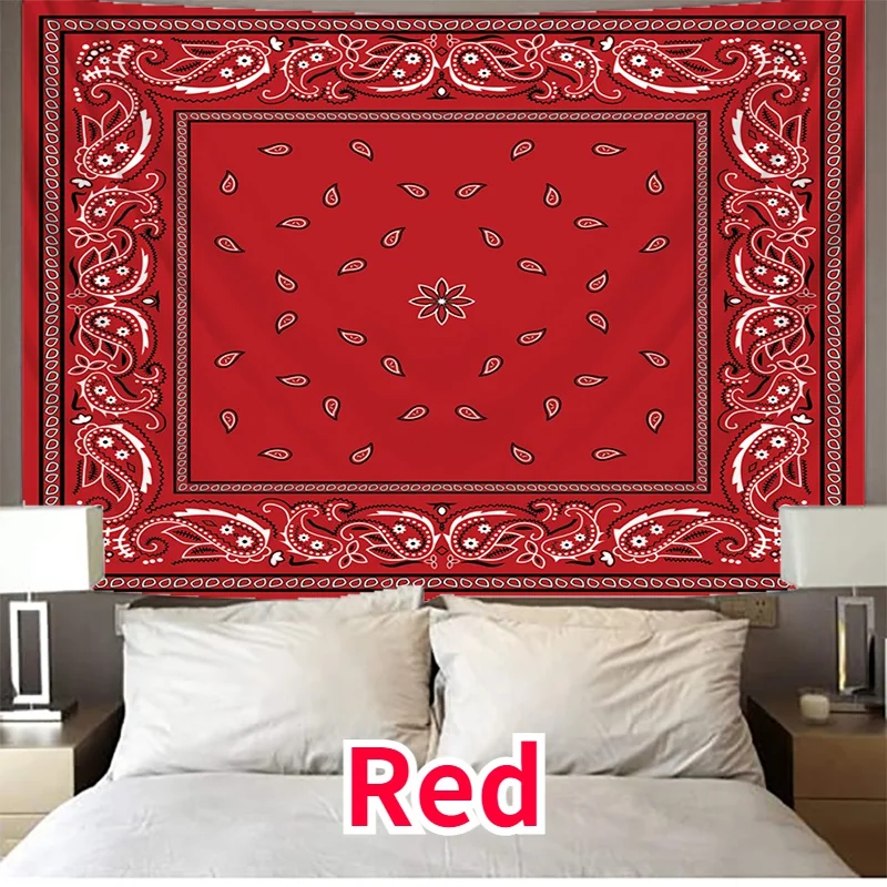 Bandana Pattern Tapestry Wall Hanging Art Home Decoration Mandala Print Tapestry for Bedroom Living Room Retro Pattern Decor
