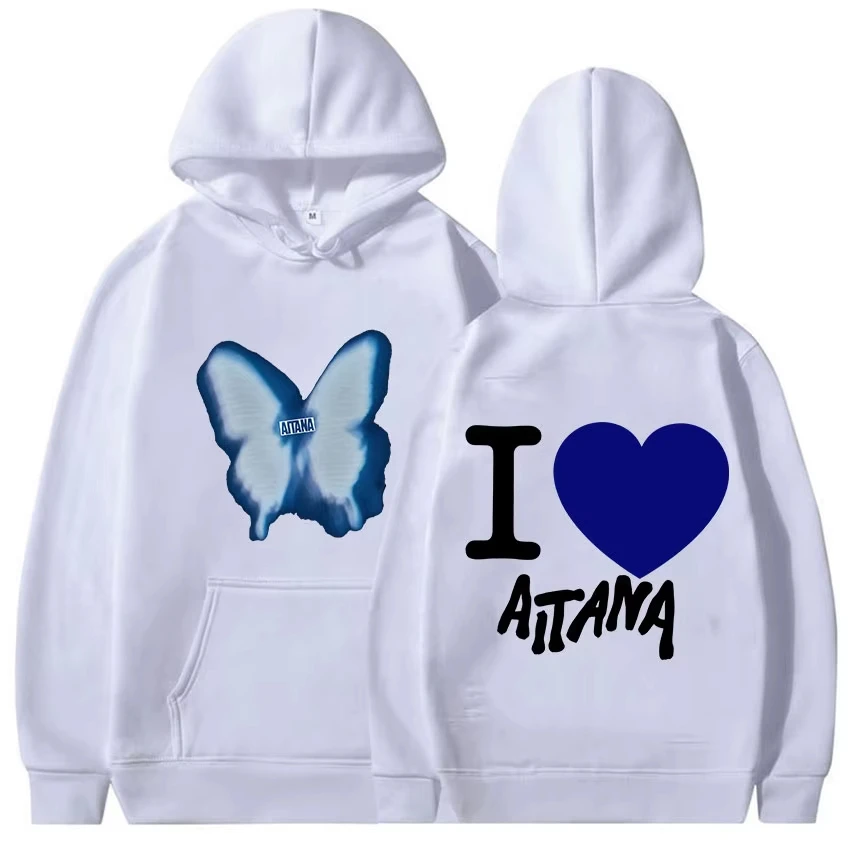 

Толстовка с графическим принтом Singer Aitana Love 2025 для мужчин и женщин, модный пуловер большого размера, толстовка Y2K, ретро, высококачественная флисовая толстовка