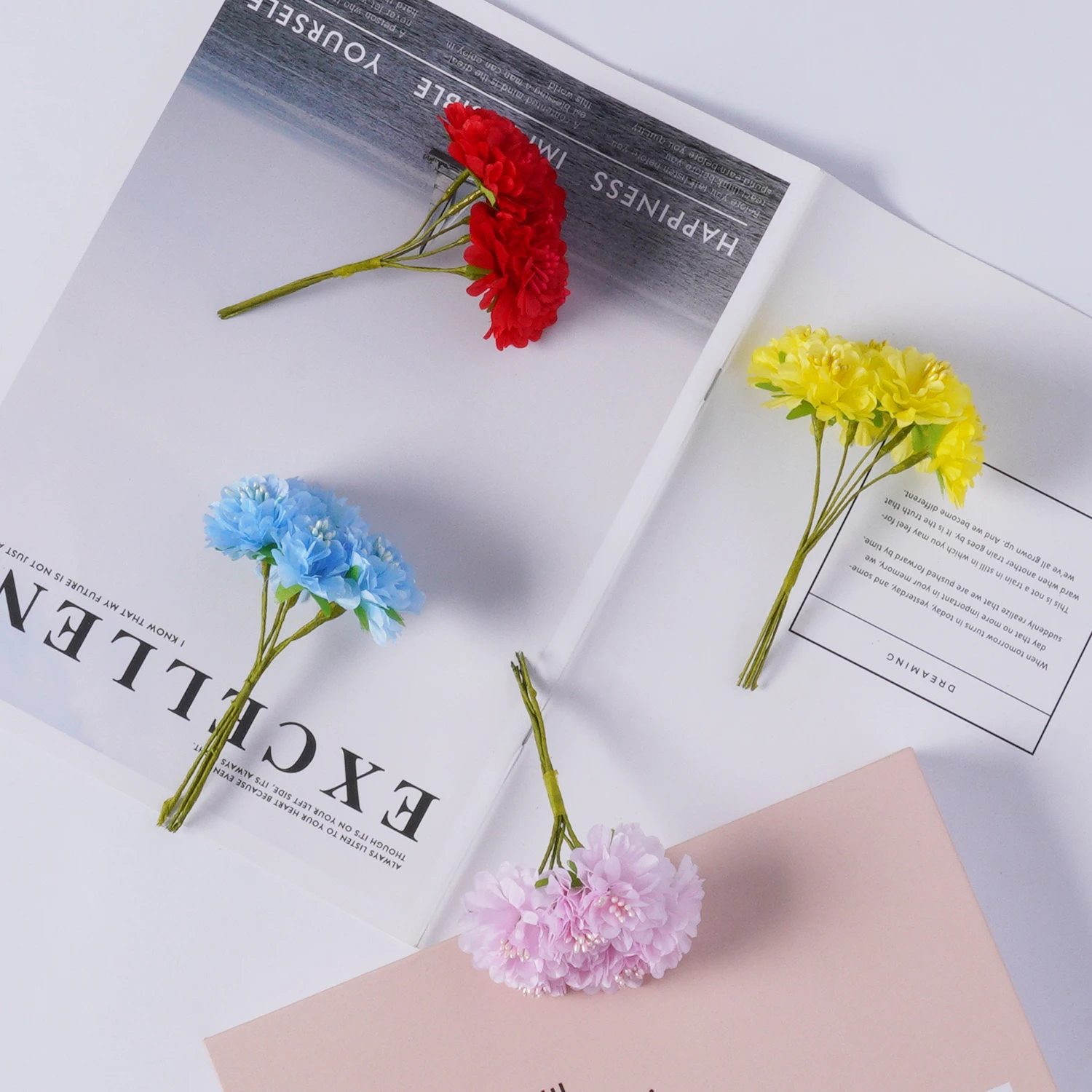 Artificial Flowers Rose Flower Branch Artificial Pink Roses Realistic Fake Rose for Wedding Home Luxury 10cm/3.93inch