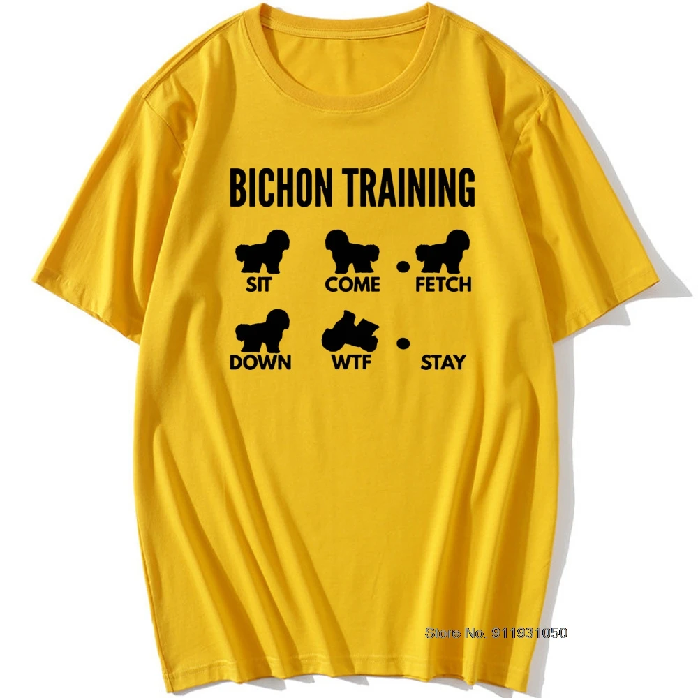 Training Bichon Frise Tricks Birthday Funny Unisex Graphic Vintage Cool Cotton Short Sleeve T Shirts O-Neck Harajuku T-shirt