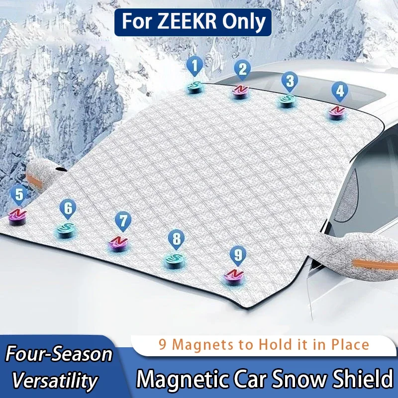 

For Zeekr 001 007 009 X 7X Magnetic Car Front Windscreen Cover Automobile Sunshade Cover Car Windshield Snow Sun Shade Accessori