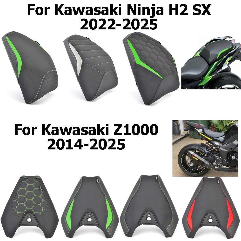 

Motorcycle Rear Passenger Cushion Seat Pad For Kawasaki Ninja H2 SX 22-25 Z1000 2014-2025 2015 2016 2017 2018 2019 2020 2021