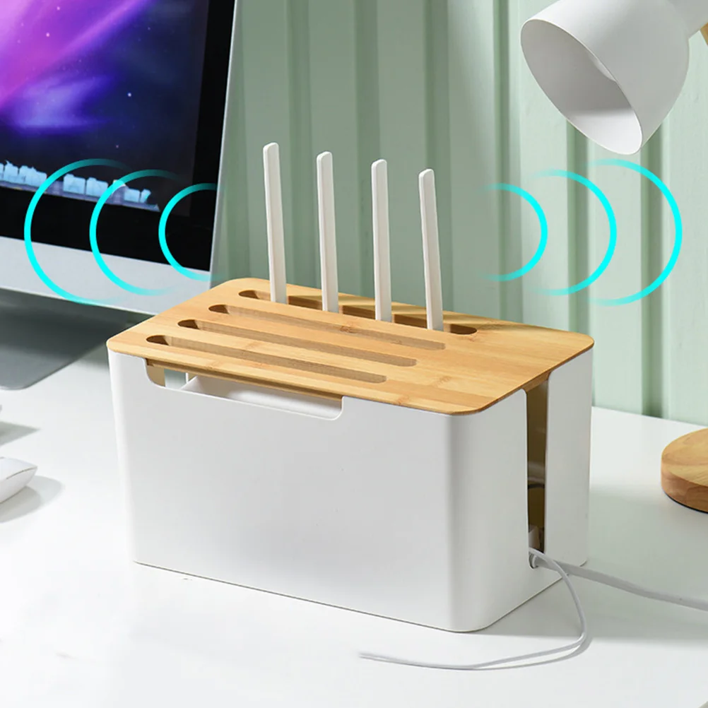 

Wire Cable Storage Box Organizer for Power Line Manager Durable Cord Holder Bathroom Kitchen Living Room Use Sturdy Case