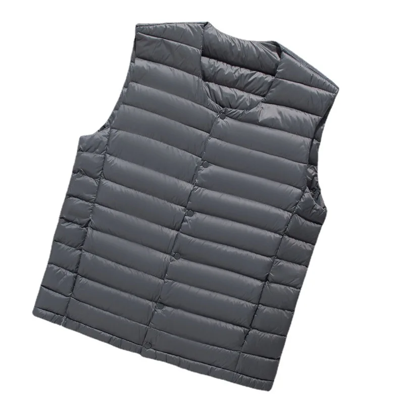 Luxury High-end Autumn Winter Warm Men's Down Waistcoat Lightweight Down Jacket Sleeveless Puffer Jacket Youth Big Size Vest