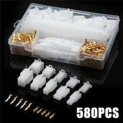 580pcs Automotive Wire Connector 2.8mm 2/3/4/6/9 Pin Male Female Cable Terminal Plug Kit Motorcycle Fixed Hook Terminals (50set)