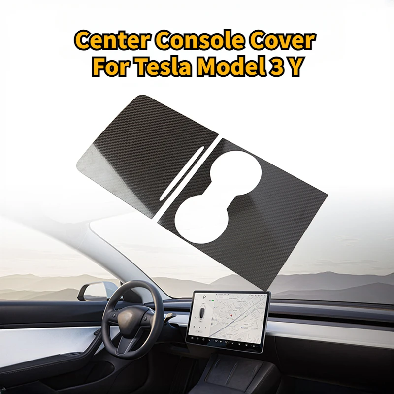

Center Console Cover For Tesla Model 3 Y 2021-2023 Armrest Protection Panel Trim 100% Real Carbon Fiber Car Interior Accessories