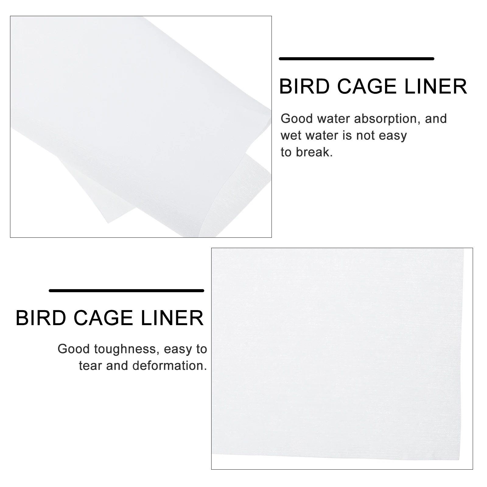 

100pcs Bird Cage Paper Liners Disposable Cushion Mat Strong Absorbent Breathable Cage Cleaning Pad Pet Supply Accessory