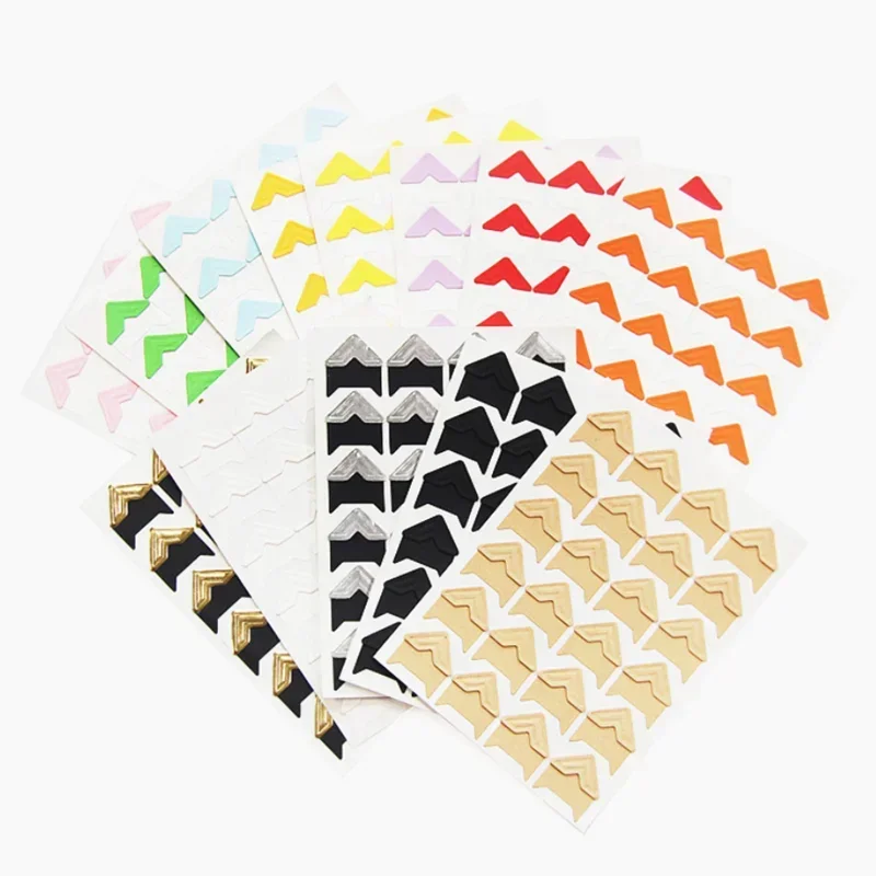 Hot Sale 120 pcs/lot (5 sheets) DIY Vintage Corner kraft Paper Stickers for Photo Albums Frame Photo Albums Scrapbooking