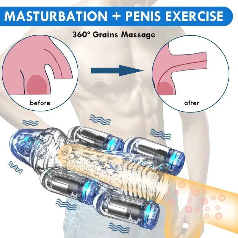 Penis Trainer Male Masturbator Strokers 10 Vibrating Modes Glans Cock  Stimulation Device Oral Rotating Vibrator Sex Toy For Men