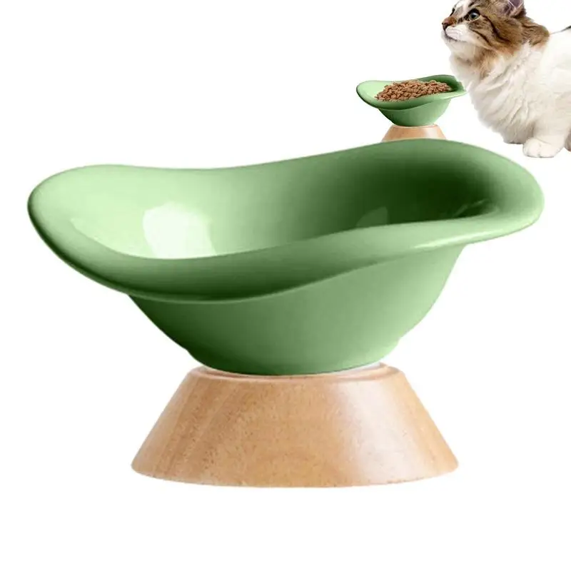 Split Cat Bowl Elevated Food and Water Feeder for Pet Magic Strap Design Pet Feeding Tool for Cats Dogs Other Small Animals